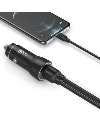 Carregador de carro Cabo MicroUsb (2 x USB) COOL 2.4A Kit 2 em 1 Preto