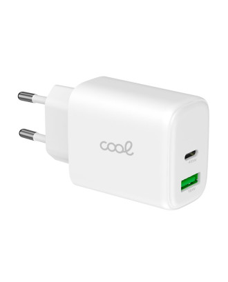Carregador de Rede Universal Fast Charger Dual (PD) USB + Type-C COOL (45W) Branco