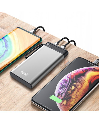 Banco de alimentação de bateria externa universal 10.000 mAh COOL (3A / 20W PD) Prata