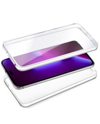 Capa COOL de Silicone 3D para iPhone 14 Pro (frente e verso transparentes)