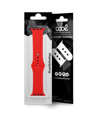Correia COOL para Apple Watch Series 1 / 2 / 3 / 4 / 5 / 6 / 7 / 8 / 9 / SE (38 / 40 / 41 mm) Borracha Vermelho