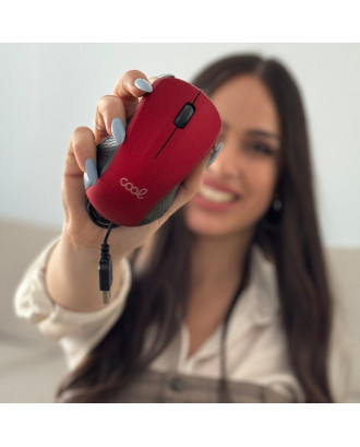 Rato COOL USB com Fio Vermelho