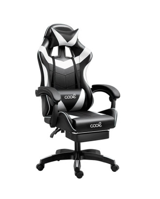 Cadeira Gaming Premium COOL Rest Preto-Branco (Apoio pes)