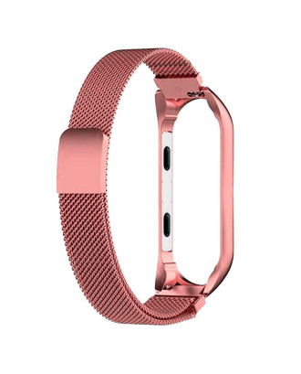 Correia COOL para Xiaomi Mi Band 5 / Mi Band 6 / Amazfit Band 5 Metal Rosa