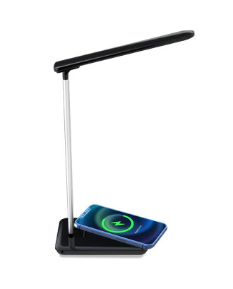 Lâmpada LED + Base de carregamento sem fio Qi COOL Fold preta