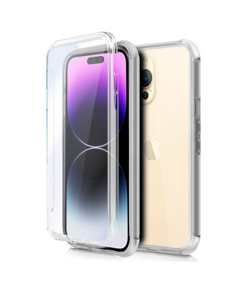 Capa COOL de Silicone 3D para iPhone 14 Pro Max (frente e verso transparentes)