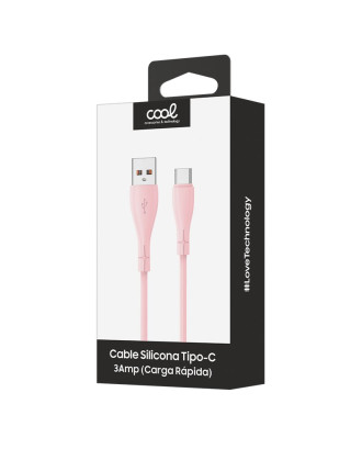 Cabo USB COOL Silicone Universal C Rosa (1 metro)