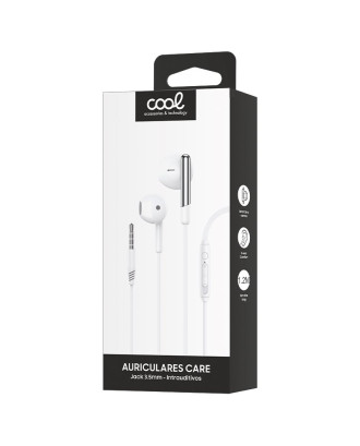 Auscultadores Estéreo COOL Care de 3,5 mm com Microfone Branco