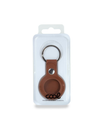 Porta-chaves de proteção COOL compatível com AirTag Couro Marrom