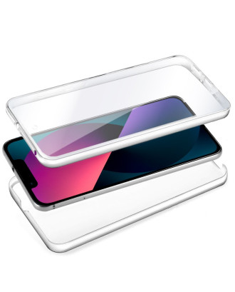 Capa COOL de Silicone 3D para iPhone 13 mini (frente e verso transparentes)