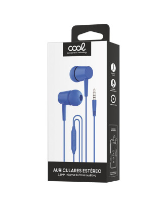 Auscultadores 3,5 mm COOL Bear Stereo com Microfone Azul