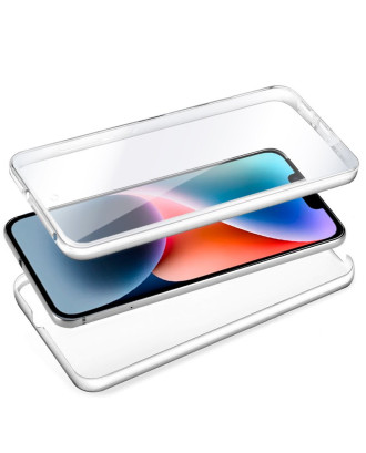 Capa COOL de Silicone 3D para iPhone 14 Plus (frente e verso transparentes)