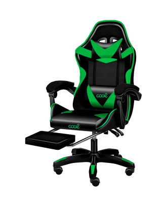 Cadeira Gaming Premium COOL Rest Preto-Verde (Apoio pes)