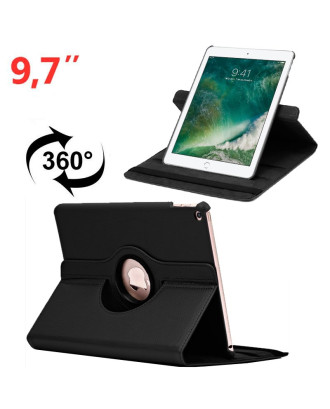 Capa COOL para iPad Air / Air 2 / Pro 9.7 / iPad 2017 / iPad 2018 9.7 poleg. Rotativa Couro Sintético Preto