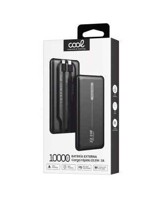 Bateria Externa Universal Power Bank 10.000 mAh PD 22,5W (2 conexões) Preto