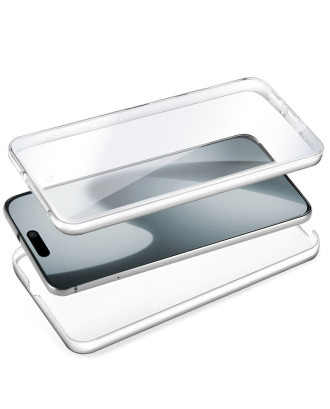 Capa COOL de Silicone 3D para iPhone 17 Pro / 18 Pro (Transparente Frente + Verso)