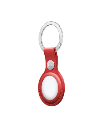 Porta-chaves de proteção COOL compatível com AirTag Couro Vermelho