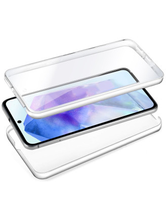 Capa COOL de Silicone 3D para Samsung A556 Galaxy A55 5G (transparente frente + verso)