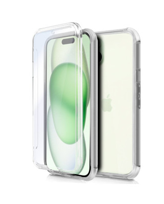 Capa COOL de Silicone 3D para iPhone 15 Plus (frente e verso transparentes)