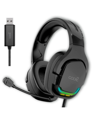 Auscultadores estéreo PC / PS4 / PS5 / Xbox Iluminação Gaming COOL Tuned Black USB 7.1