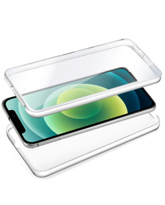Capa COOL de Silicone 3D para iPhone 12 / 12 Pro (frente e verso transparentes)