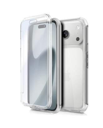Capa COOL de Silicone 3D para iPhone 17 Pro / 18 Pro (Transparente Frente + Verso)
