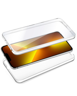 Capa COOL de Silicone 3D para iPhone 13 Pro Max (frente e verso transparentes)