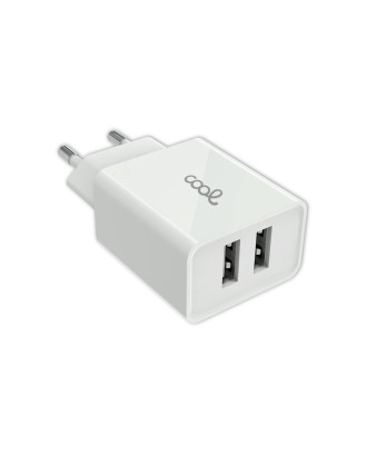 Entrada de carregador de rede universal 2 x USB COOL 2,4 Amps Branco