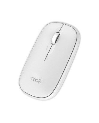 Rato Silencioso Sem Fios 2 em 1 (Bluetooth + Adaptação USB) COOL Slim Branco
