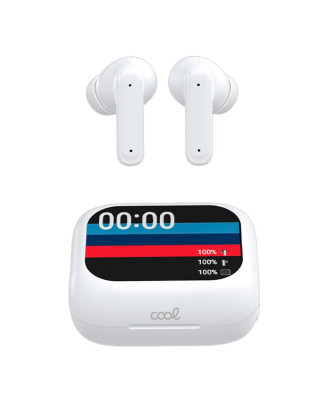 Auscultadores Estéreo Bluetooth Dual Pod COOL Ambient Branco