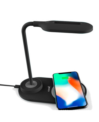 Lâmpada LED + Qi COOL Base de carregamento sem fio preto