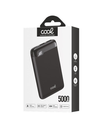 Bateria Externa Power Bank 5000 mAh Display COOL 10W Preto