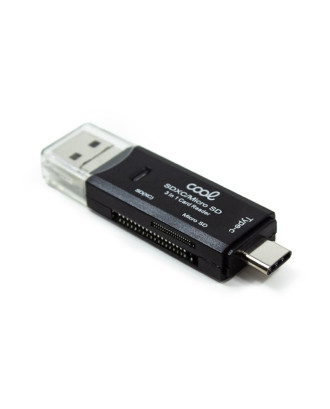Leitor de cartão de memória universal COOL 3 em 1 (tipo C / Micro USB / USB)