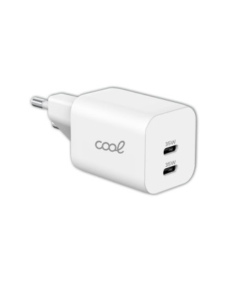 Carregador Rápido Universal (PD) Dual 2 x Type-C COOL (35 W) Branco
