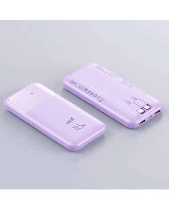 Bateria Externa Power Bank Carregamento Rápido 22.5W 10.000 mAh COOL Pocket Violeta