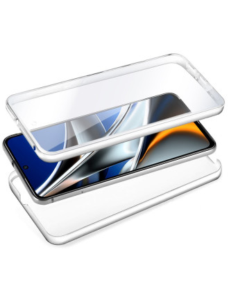 Capa COOL de Silicone 3D para Xiaomi Poco X4 Pro 5G (frente e verso transparentes)