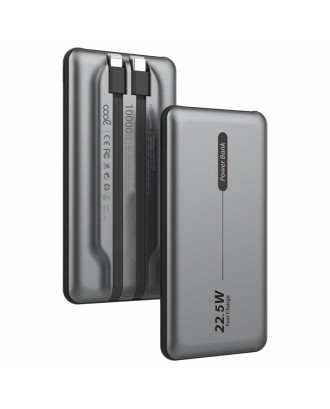 Bateria Externa Universal Power Bank 10.000 mAh PD 22,5W (2 conexões) Cinza