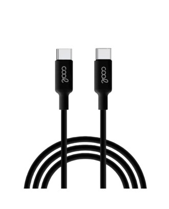 Cabo USB universal COOL compatível TYPE-C a TYPE-C (1.2 metros) Preto 3 Amp