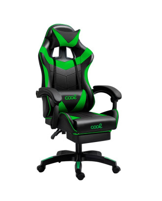 Cadeira Gaming Premium COOL Rest Preto-Verde (Apoio pes)