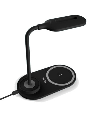 Lâmpada LED + Qi COOL Base de carregamento sem fio preto