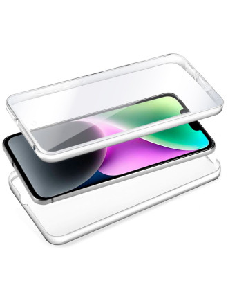 Capa COOL de Silicone 3D para iPhone 14 (frente e verso transparentes)