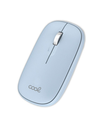 Rato Silencioso Sem Fios 2 em 1 (Bluetooth + Adaptação USB) COOL Slim Azul