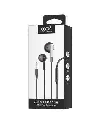 Auscultadores Estéreo COOL Care de 3,5 mm com Microfone Preto