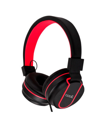 Auscultadores Jack COOL de 3,5 mm Toronto Preto-Vermelho