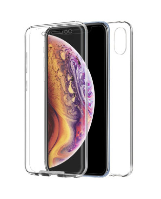 Capa COOL de Silicone 3D para iPhone XS Max (frente e verso transparentes)