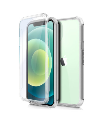 Capa COOL de Silicone 3D para iPhone 12 / 12 Pro (frente e verso transparentes)