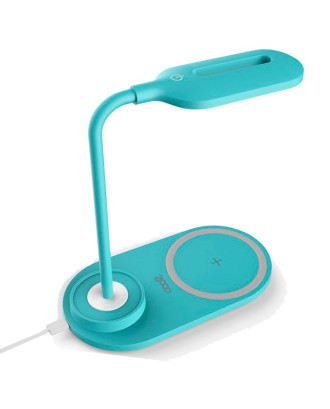 Lâmpada LED + Qi COOL Base de carregamento sem fio Celeste