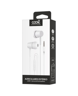 Auscultadores 3,5 mm COOL Bear Stereo com Microfone Branco