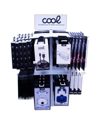 Expositor de Mesa COOL Metal Giratório para Acessórios (Branco)