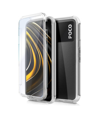 Capa COOL de Silicone 3D para Xiaomi Pocophone M3 (frente e verso transparentes)